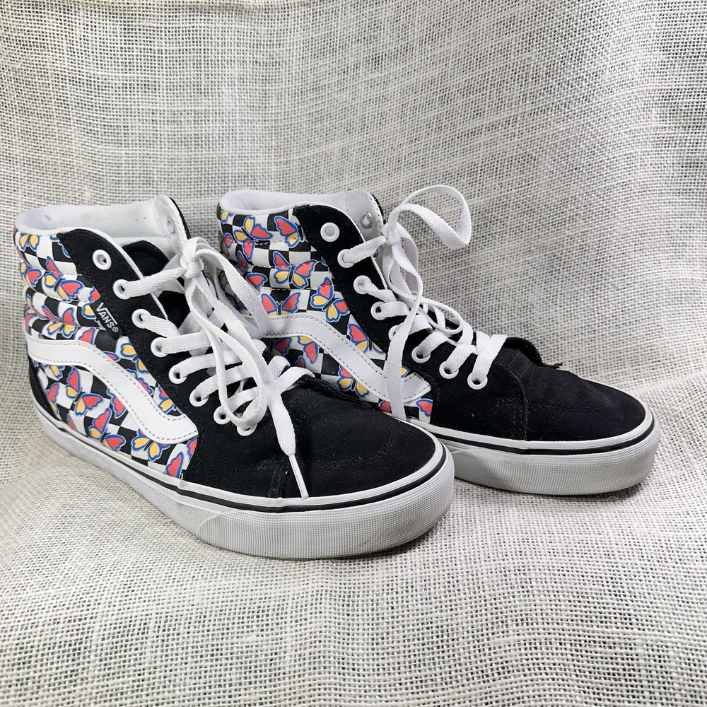 Vans Filmore Hi Butterfly Checkerboard Shoes 8.5 Womens Black‎ Sneakers 721356 - Picture 6 of 9